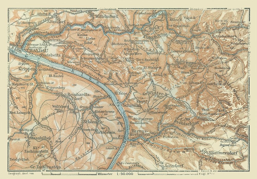 Saxon Switzerland National Park Germany art print by Baedeker for $57.95 CAD