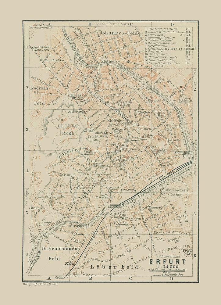 Erfurt Germany - Baedeker 1914 art print by Baedeker for $57.95 CAD