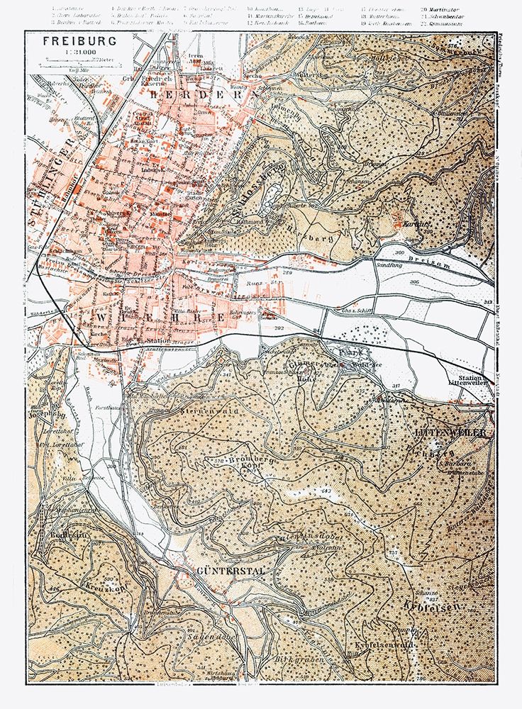 Freiburg Germany - Baedeker 1914 art print by Baedeker for $57.95 CAD