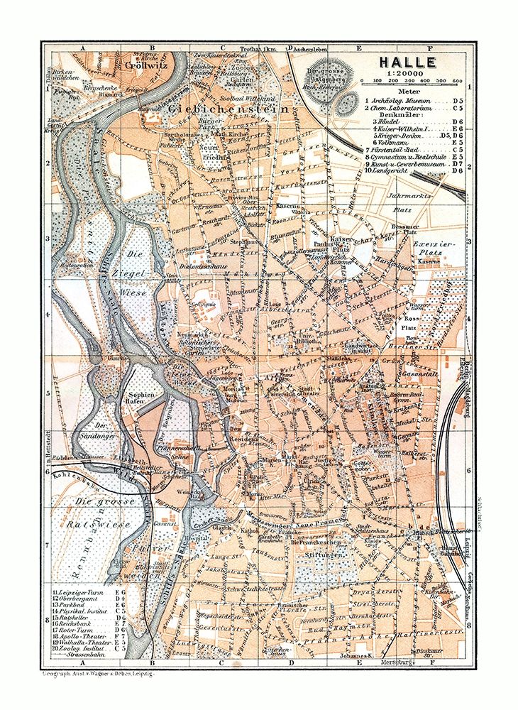 Halle Germany - Baedeker 1914 art print by Baedeker for $57.95 CAD