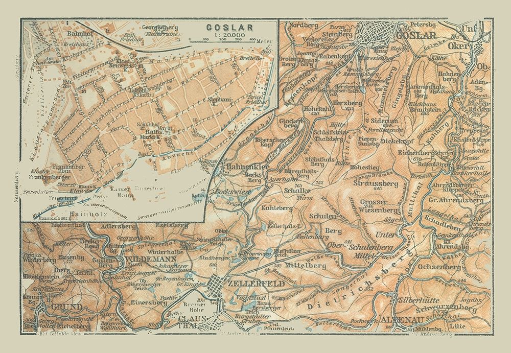 Goslar Region Germany - Baedeker 1914 art print by Baedeker for $57.95 CAD