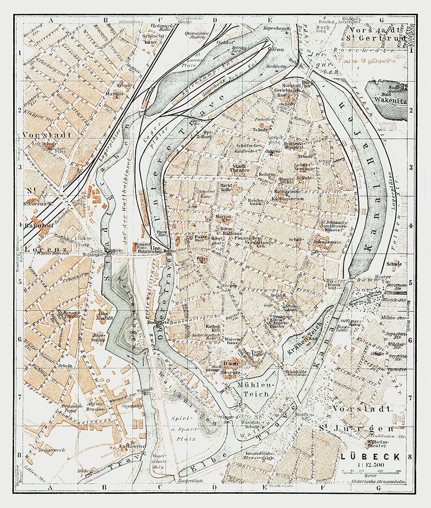 Lubeck Germany - Baedeker 1914 art print by Baedeker for $57.95 CAD