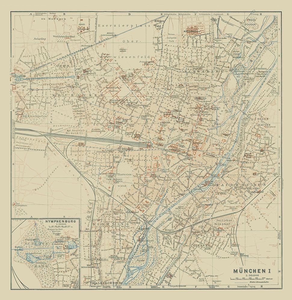 West Munich Germany - Baedeker 1914 art print by Baedeker for $57.95 CAD
