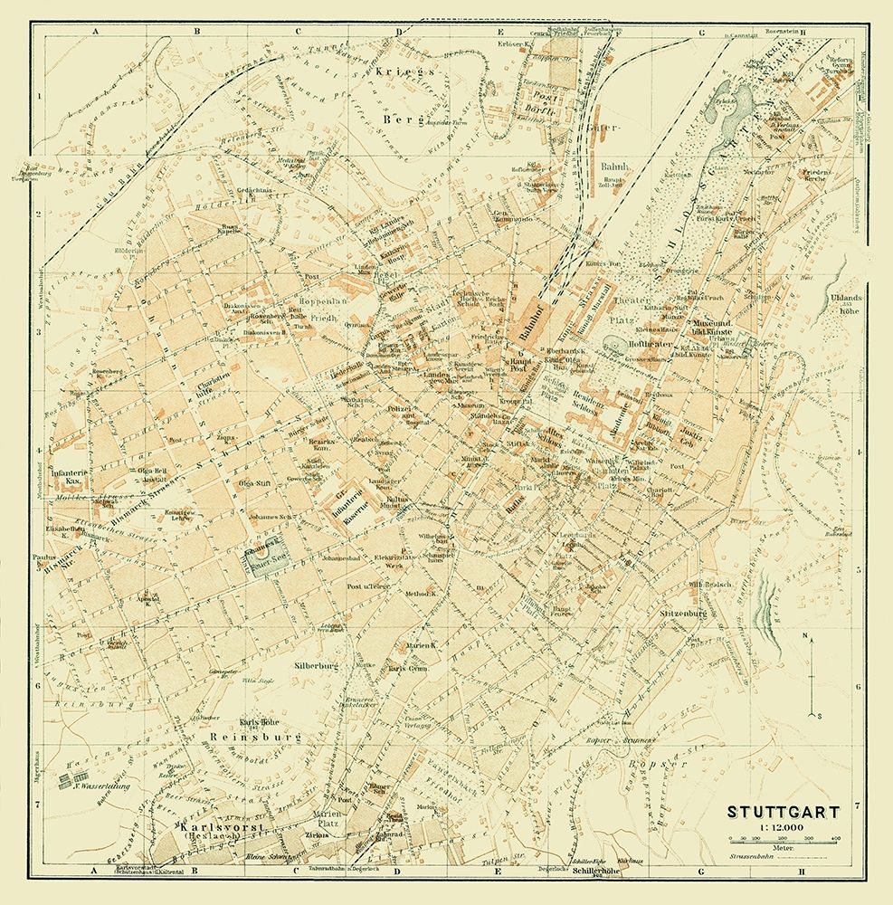 Stuttgart Germany - Baedeker 1914 art print by Baedeker for $57.95 CAD