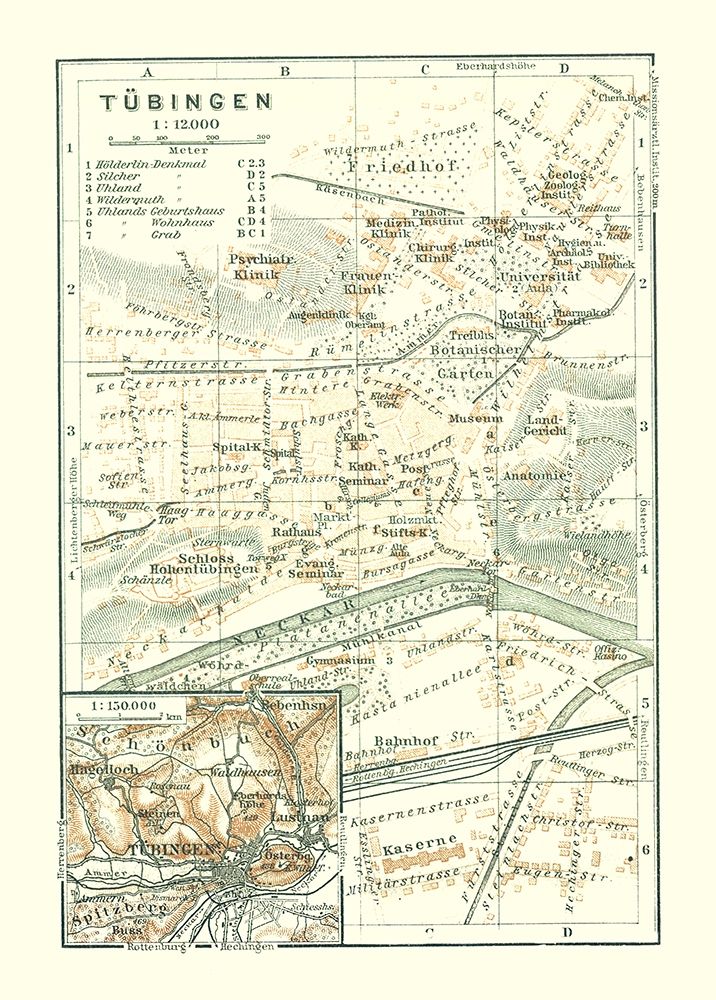 Tubingen Germany - Baedeker 1914 art print by Baedeker for $57.95 CAD