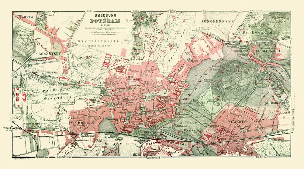 Potsdam Surroundings Germany - Baedeker 1914 art print by Baedeker for $57.95 CAD