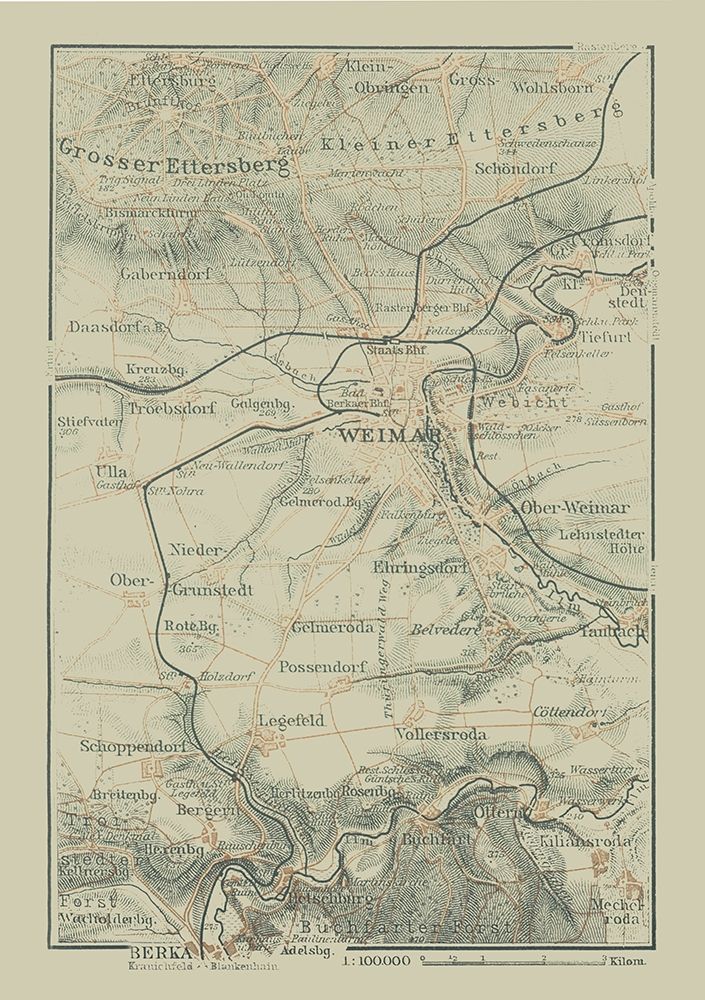 Weimar Surroundings Germany - Baedeker 1914 art print by Baedeker for $57.95 CAD