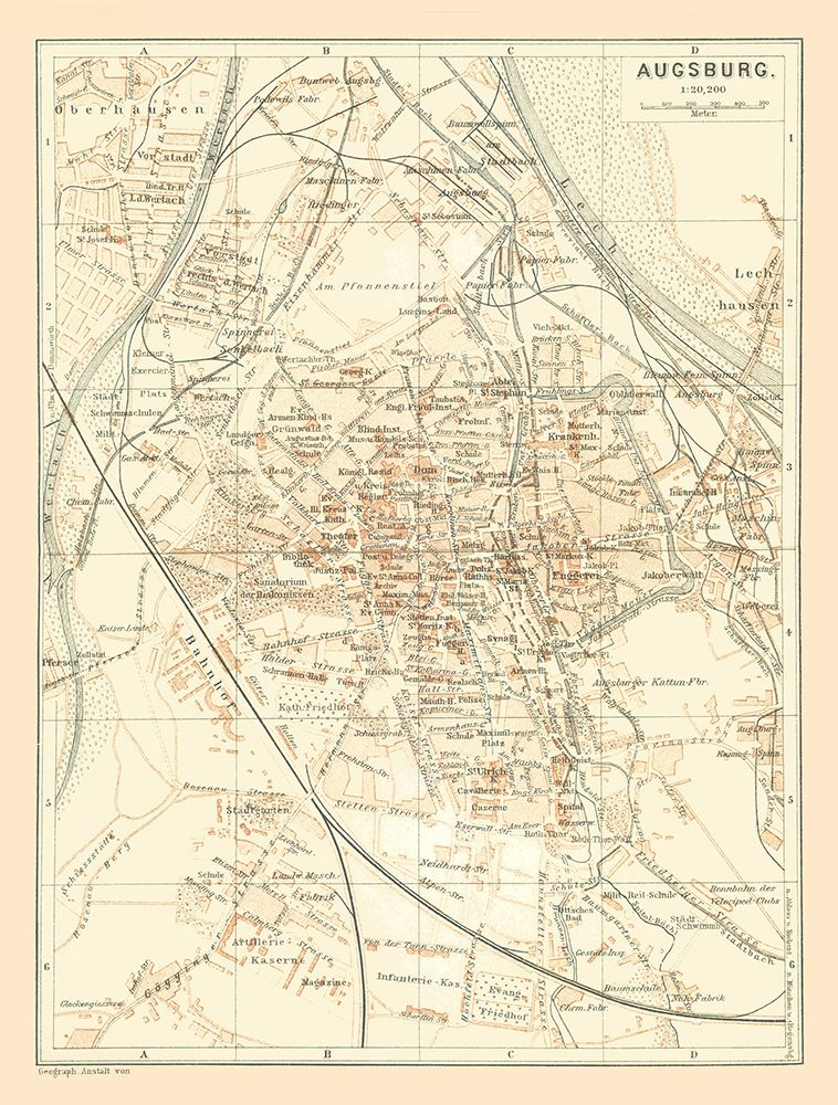 Augsburg Germany - Baedeker 1896 art print by Baedeker for $57.95 CAD