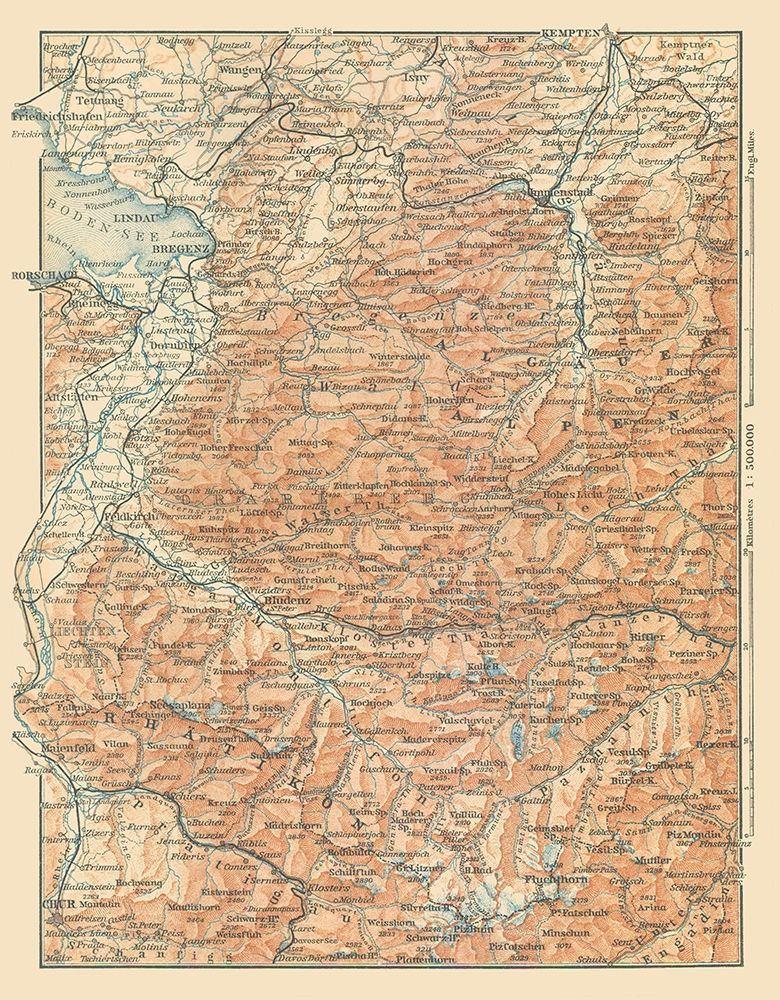 Lake Constance Region Germany - Baedeker 1896 art print by Baedeker for $57.95 CAD