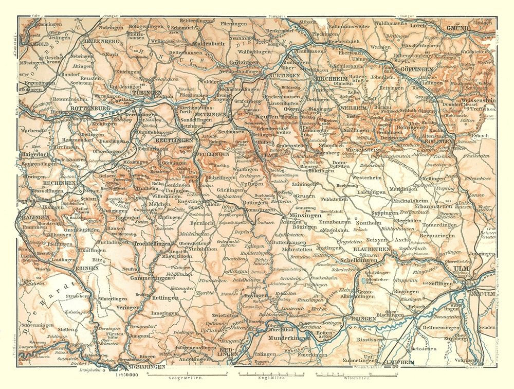 Southwestern Germany - Baedeker 1896 art print by Baedeker for $57.95 CAD
