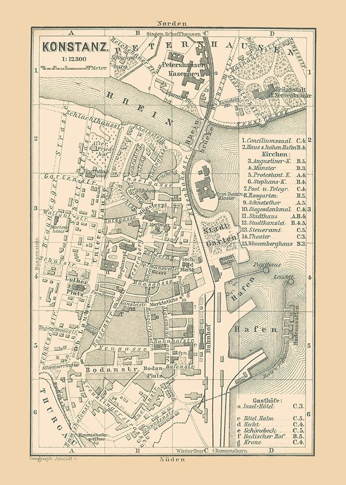 Konstanz Germany - Baedeker 1896 art print by Baedeker for $57.95 CAD