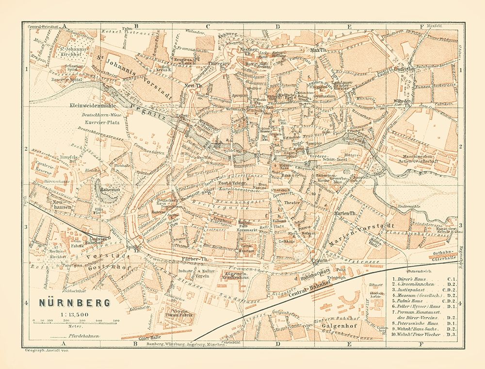 Nuremberg Germany - Baedeker 1896 art print by Baedeker for $57.95 CAD
