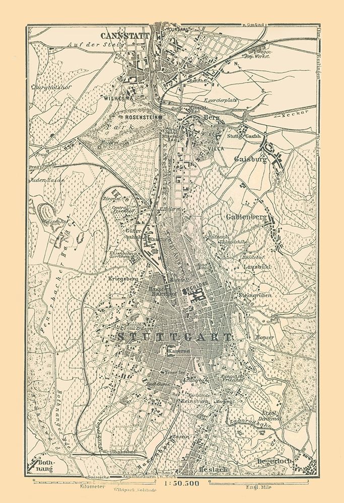 Stuttgart Germany - Baedeker 1896 art print by Baedeker for $57.95 CAD