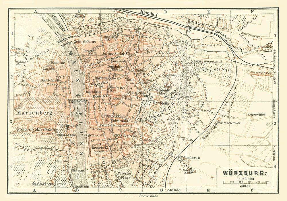 Wurzburg Germany - Baedeker 1896 art print by Baedeker for $57.95 CAD
