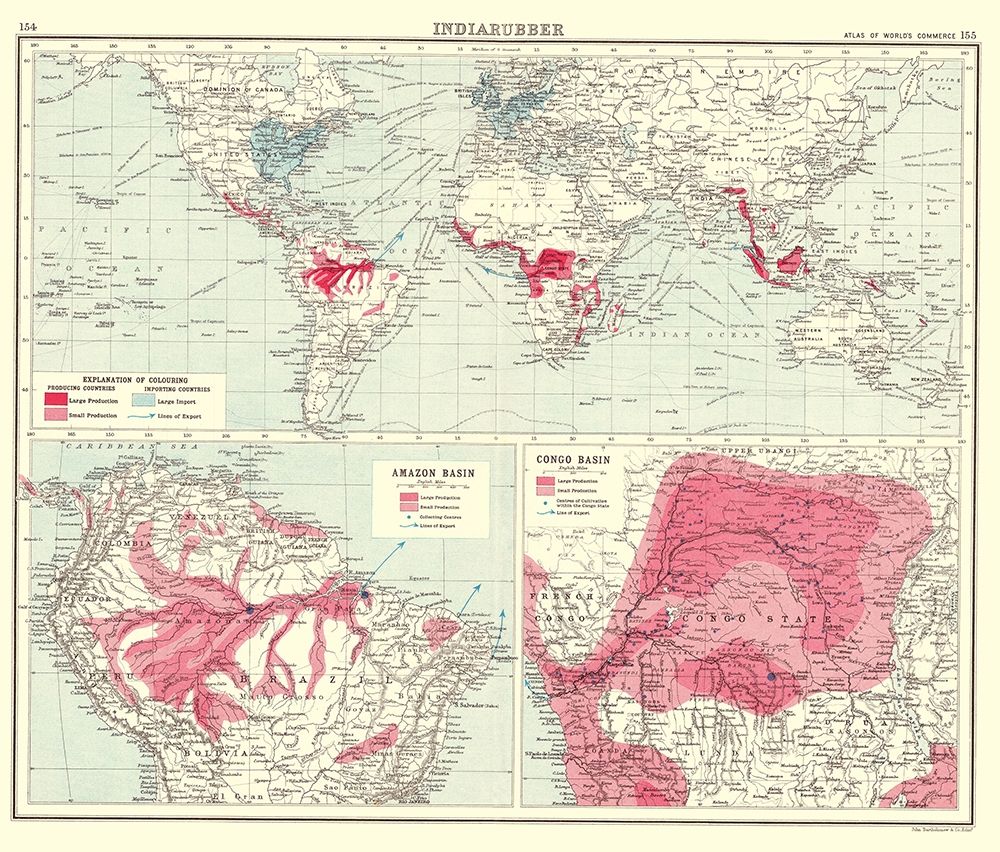 Global India Rubber - Bartholomew 1907 art print by Bartholomew for $57.95 CAD