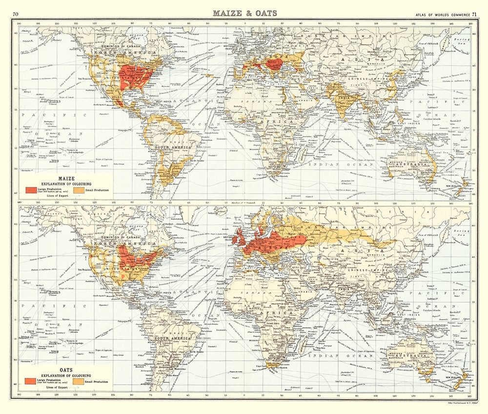 Global Maize Oats - Bartholomew 1907 art print by Bartholomew for $57.95 CAD