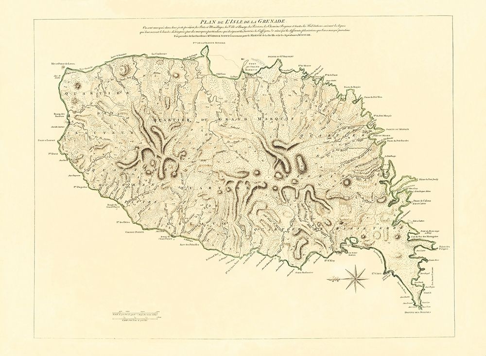 Caribbean Grenada - Jefferys 1763 art print by Jefferys for $57.95 CAD