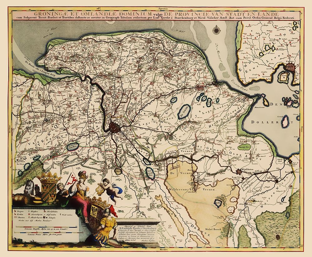 Groningen Region Netherlands - Visscher 1681 art print by Visscher for $57.95 CAD