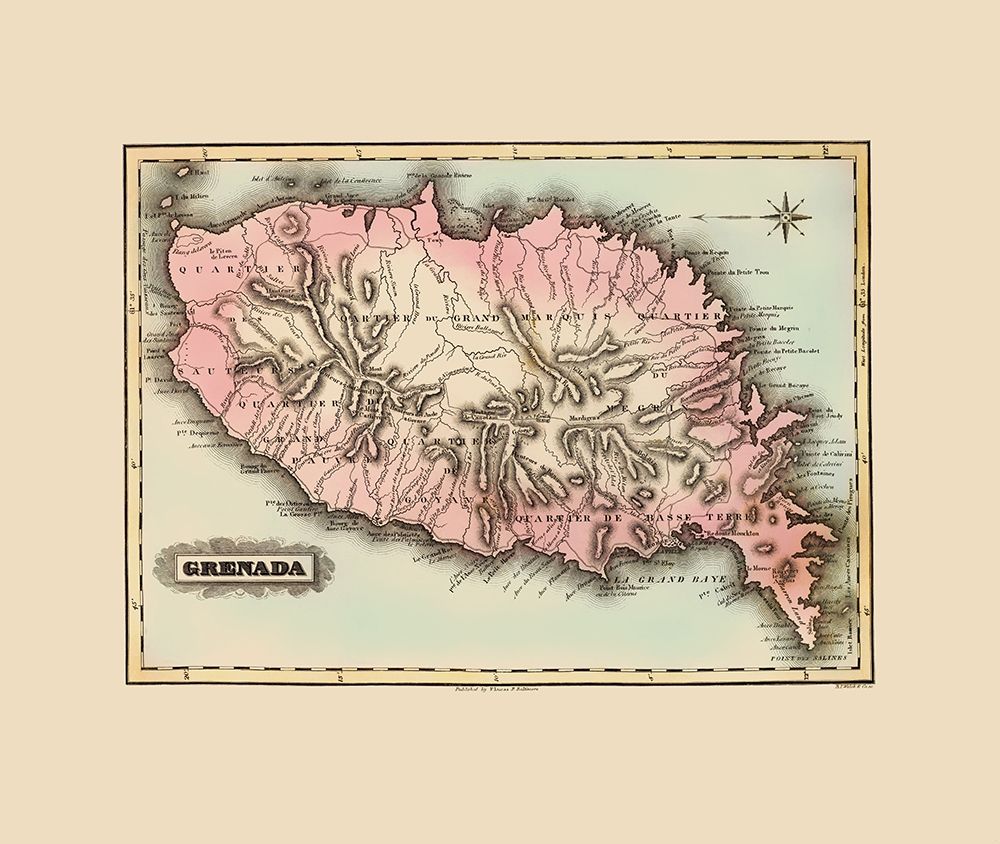 Caribbean Grenada - Lucas 1823 art print by Lucas for $57.95 CAD