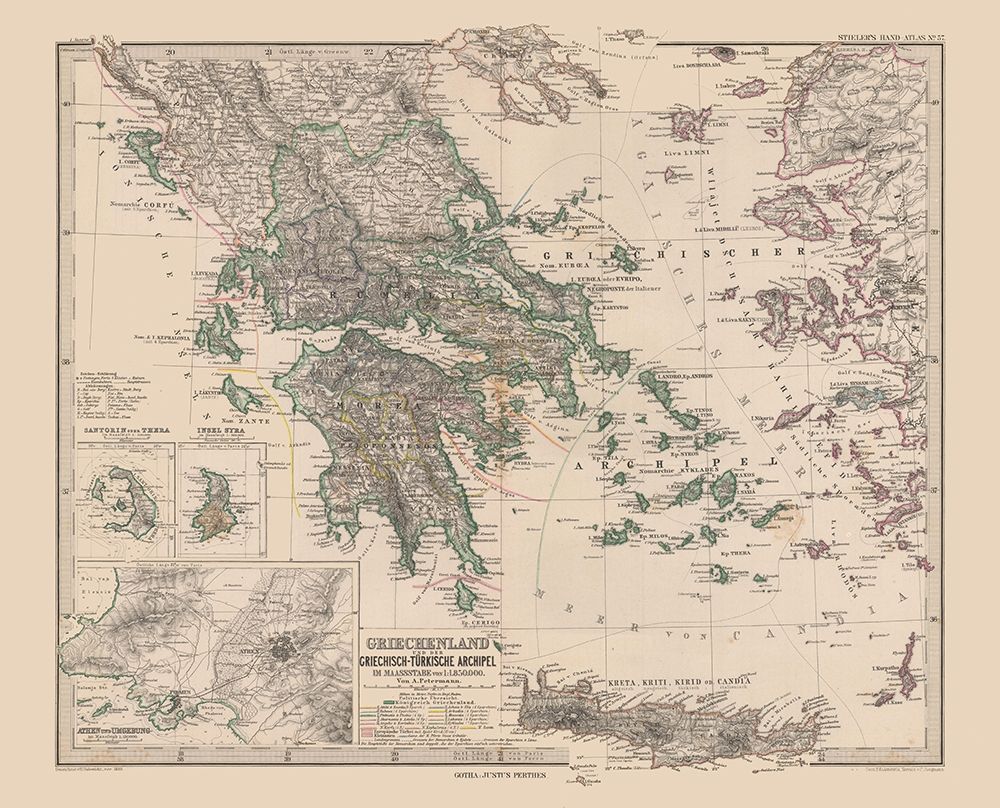 Greece - Stieler  1885 art print by Stieler for $57.95 CAD