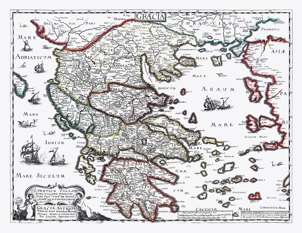 Ancient Greece - Sanson 1641 art print by Sanson for $57.95 CAD