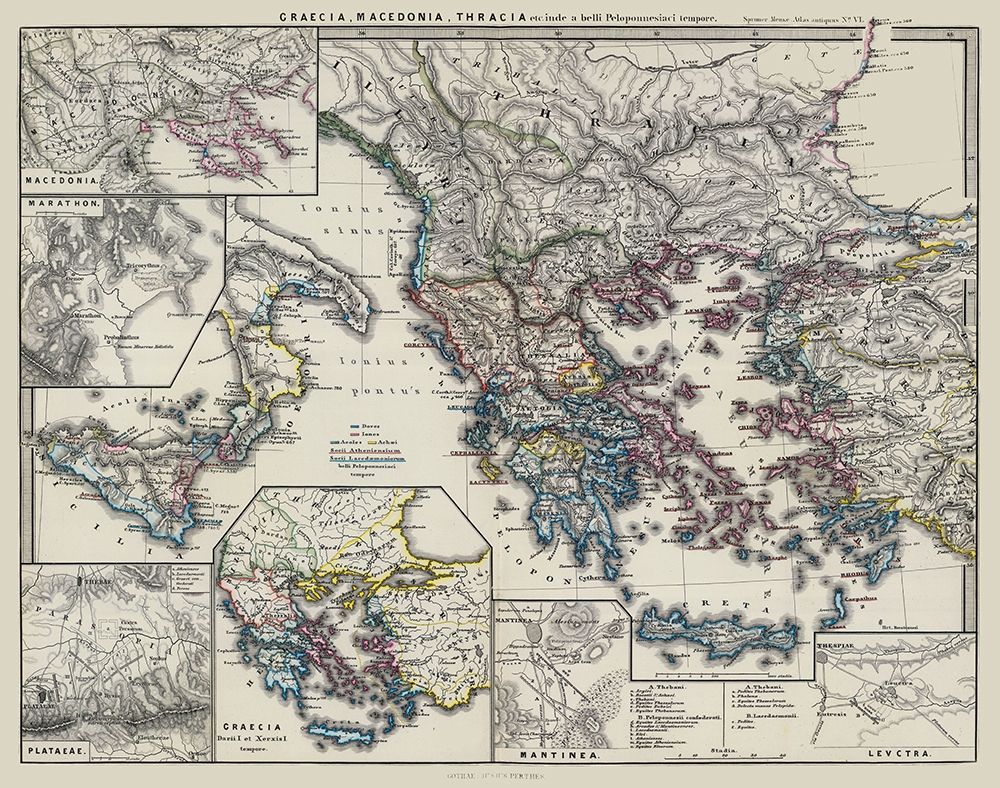 Macedonia Thrace Greece - Spruner 1865 art print by Spruner for $57.95 CAD