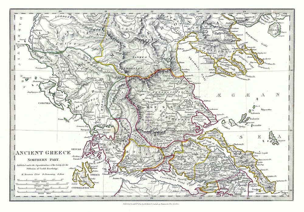 Ancient Greece Northern Part - Chapman 1829 art print by Chapman for $57.95 CAD