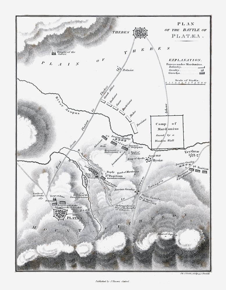 Battle of Plataea - Greece - Oxford 1828 art print by Unknown for $57.95 CAD