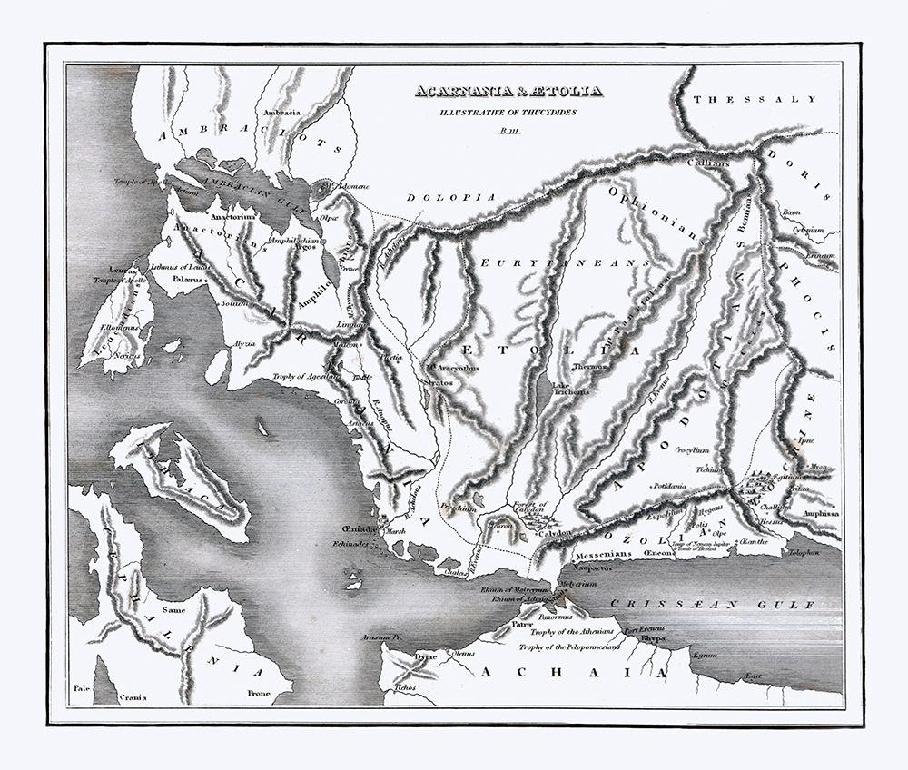 Aetolia Acarnania Greece - Oxford 1828 art print by Oxford for $57.95 CAD