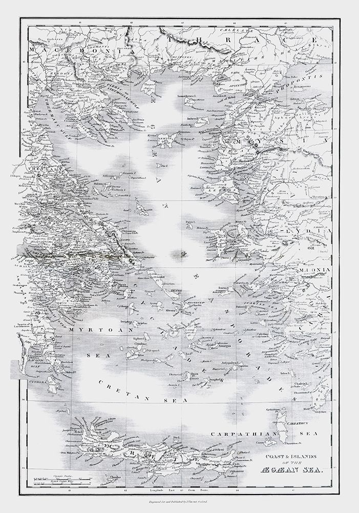 Aegaean Sea Coasts Islands Greece Turkey art print by Oxford for $57.95 CAD