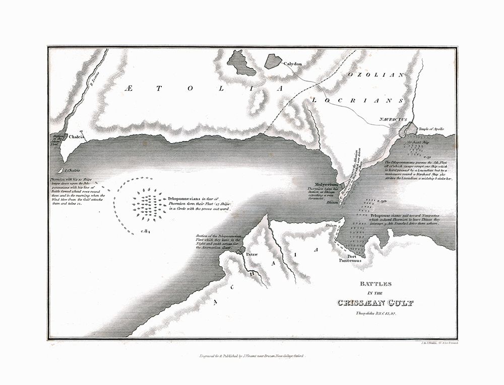 Battles in Gulf of Corinth - Oxford 1828 art print by Unknown for $57.95 CAD