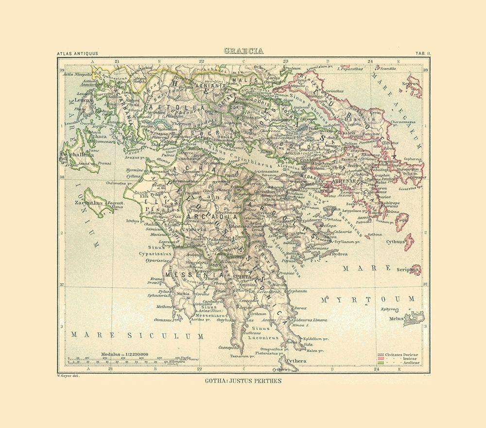 Greece - Perthes 1896 art print by Perthes for $57.95 CAD