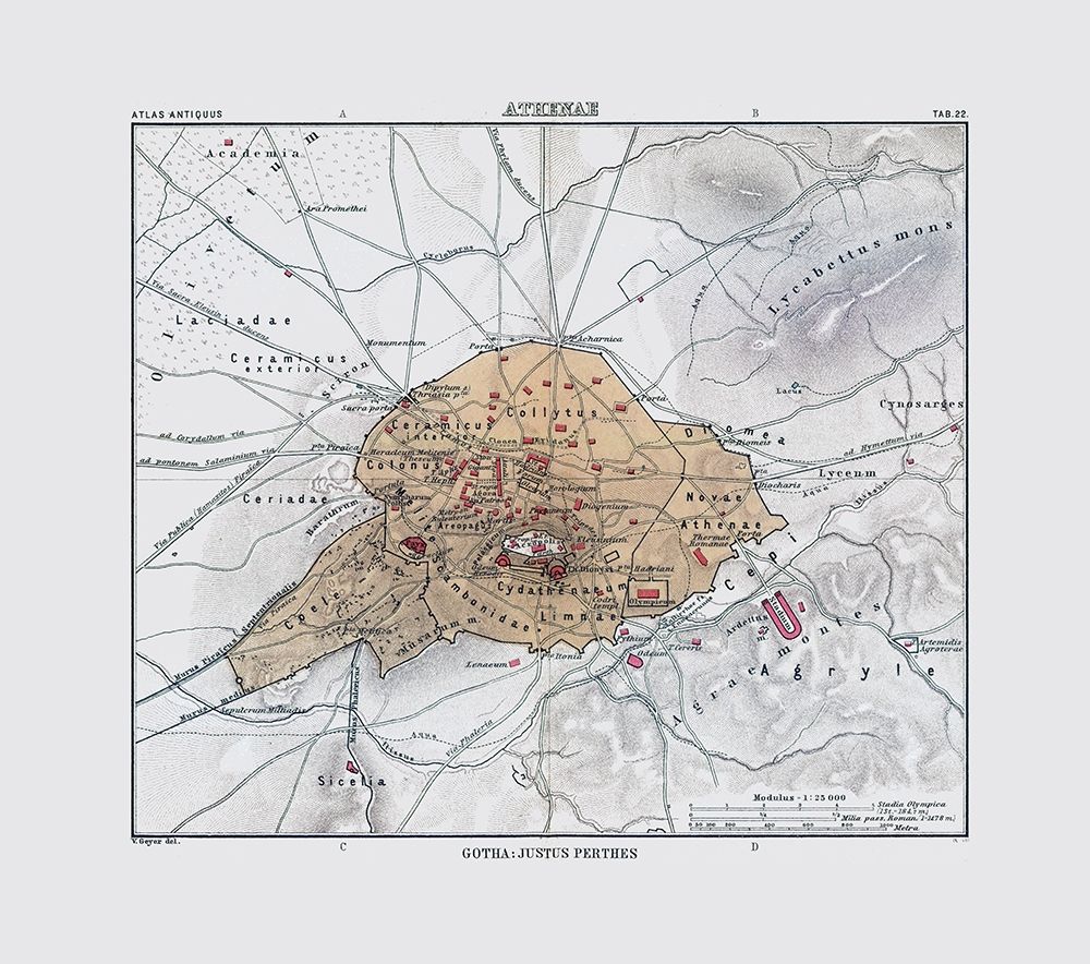 Athens Greece - Perthes 1896 art print by Perthes for $57.95 CAD