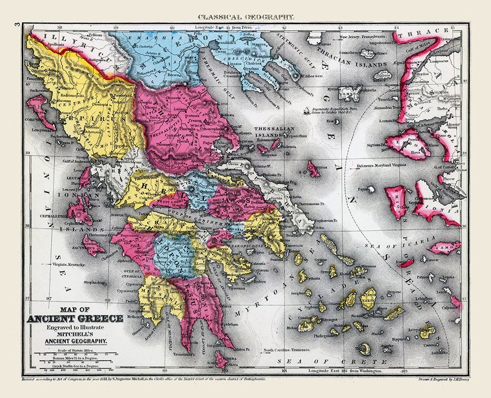 Ancient Greece - Mitchell 1844 art print by Mitchell for $57.95 CAD