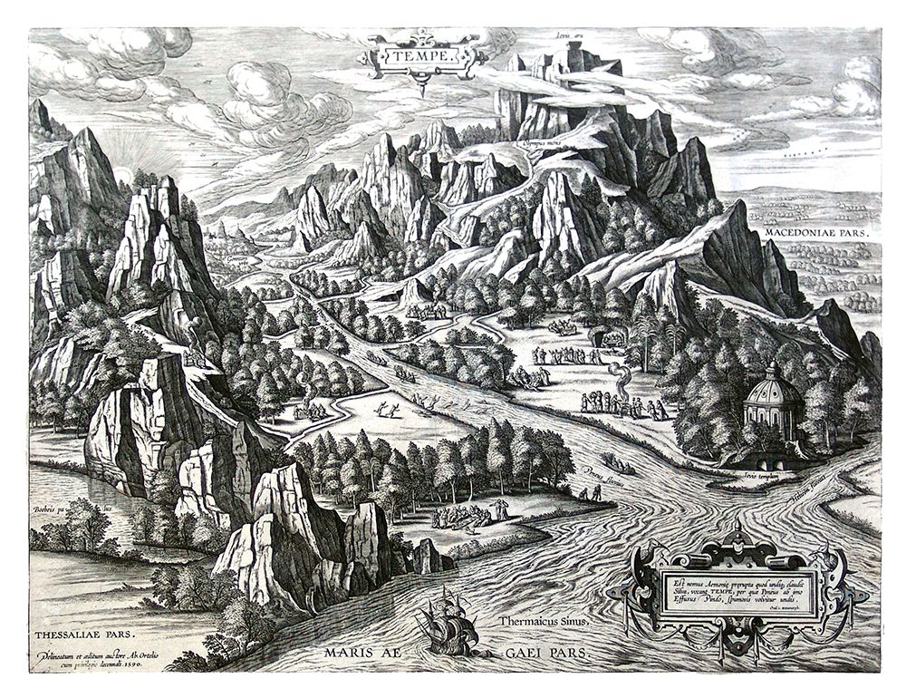 Vale of Tempe Greece - Ortelius 1570 art print by Ortelius for $57.95 CAD