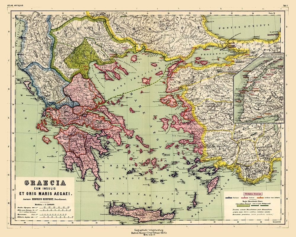 Greece Turkey - Kiepert 1903 art print by Kiepert for $57.95 CAD