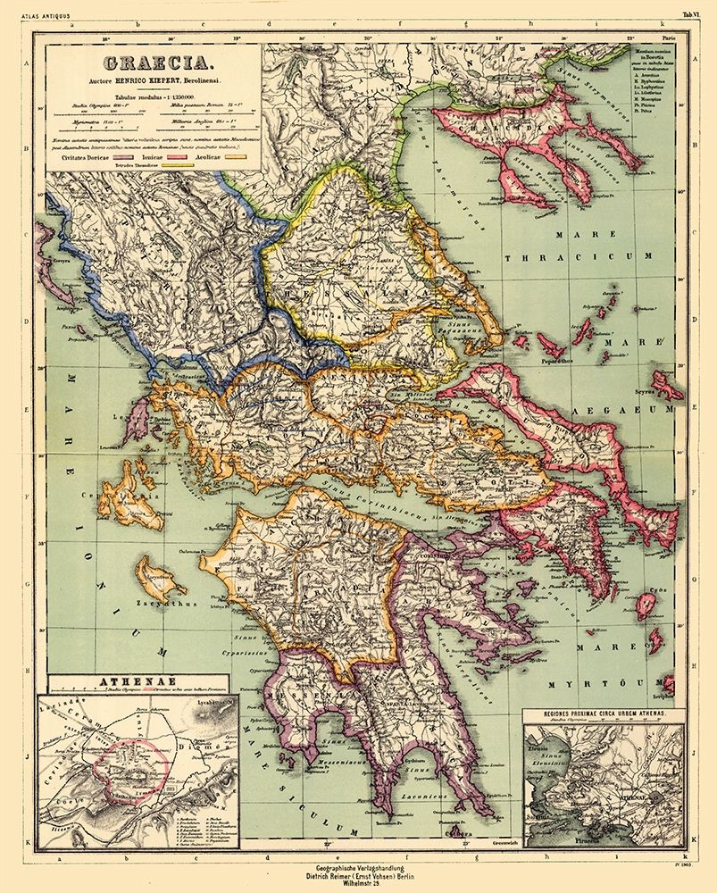 Greece - Kiepert 1903 art print by Kiepert for $57.95 CAD
