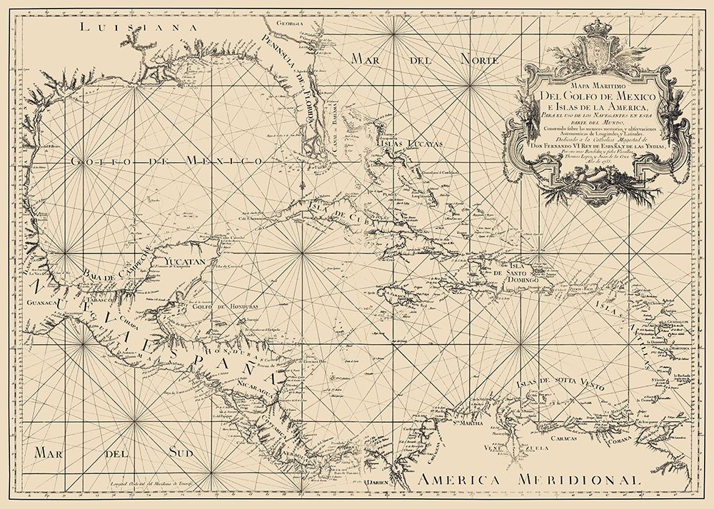 Gulf of Mexico Caribbean Honduras Nicaragua art print by Lopez for $57.95 CAD