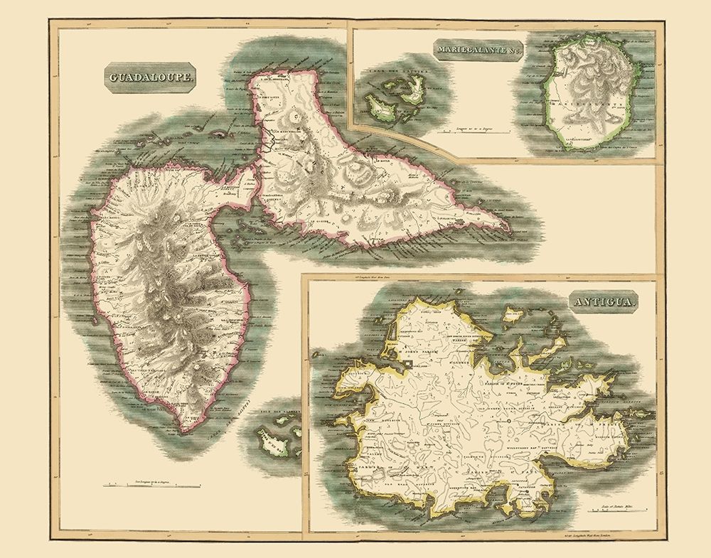 Marie Galante Guadeloupe Antigua - Thomson 1815 art print by Thomson for $57.95 CAD