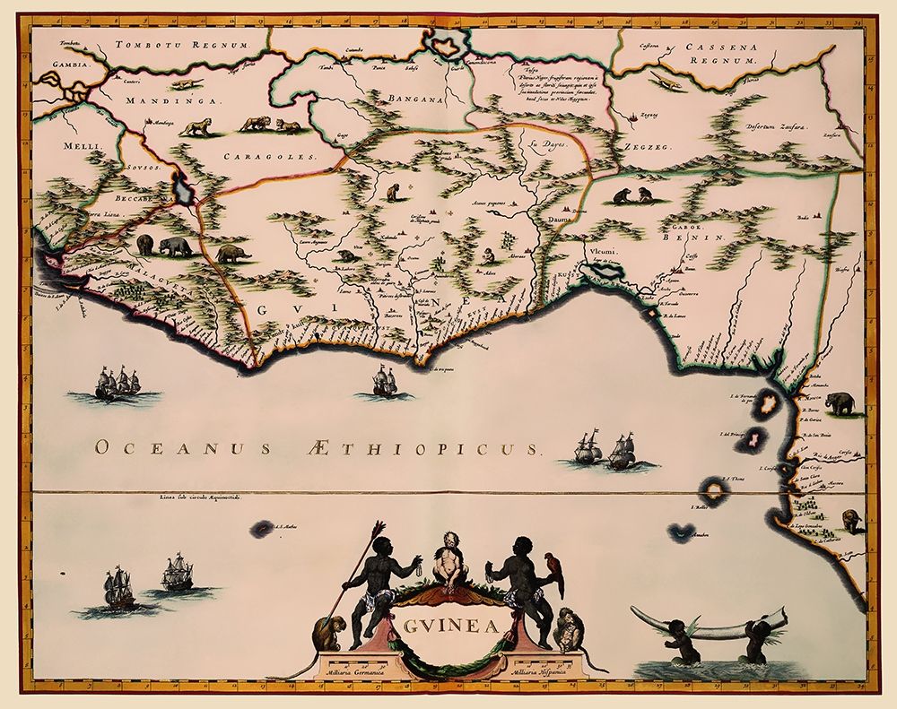 Guinea Africa - Blaeu 1635 art print by Blaeu for $57.95 CAD