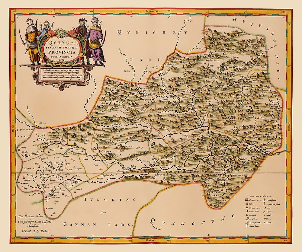 Guangxi Province China - Blaeu 1655 art print by Blaeu for $57.95 CAD