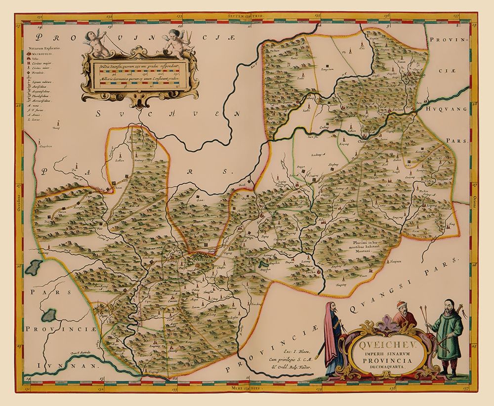 Guizhou Province China - Blaeu 1655 art print by Blaeu for $57.95 CAD