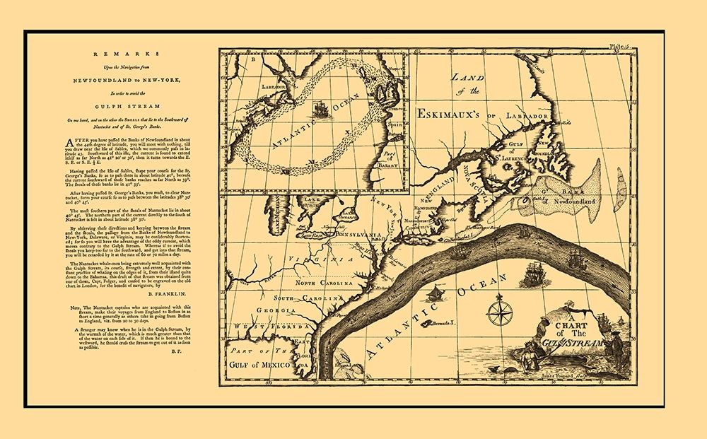 Gulf Stream Atlantic Ocean United States Canada art print by Franklin for $57.95 CAD
