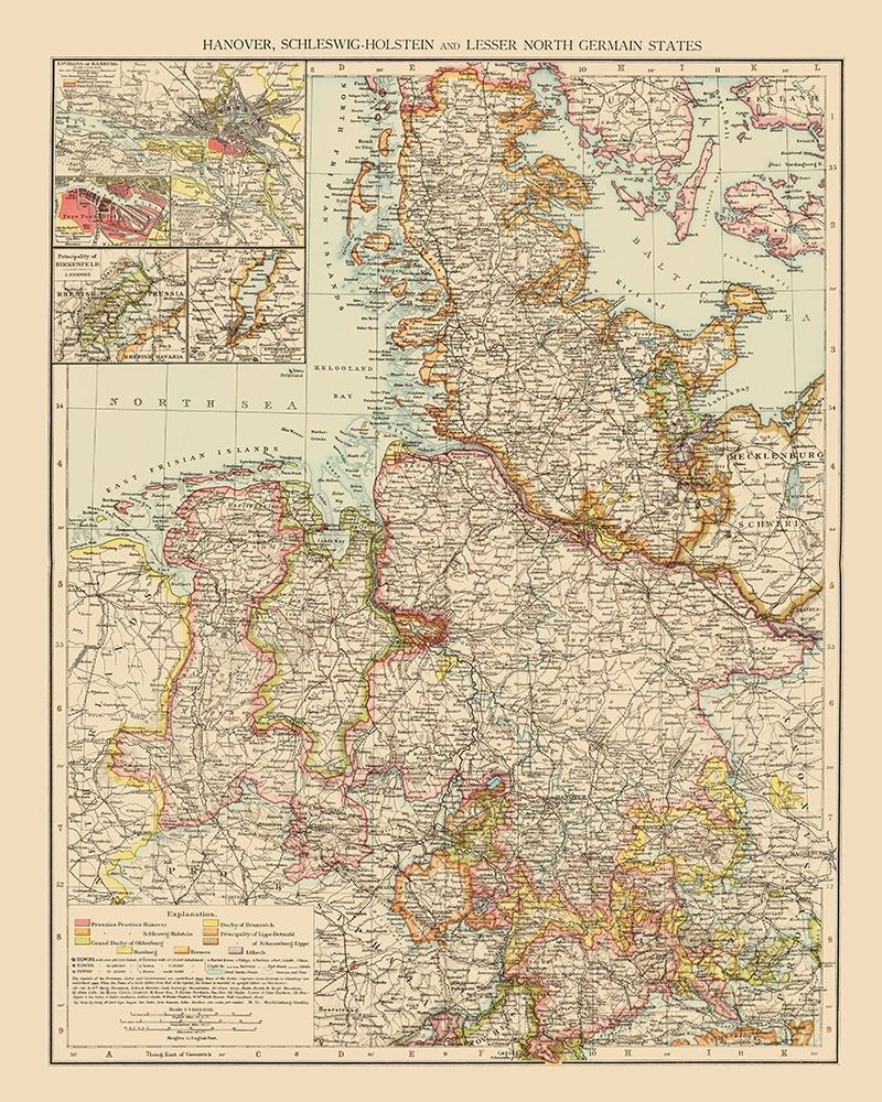 Hannover Schleswig Holstein Germany - Andree 1895 art print by Andree for $57.95 CAD