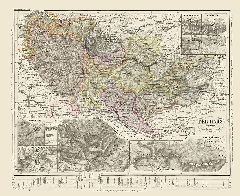 Harz Mountains Germany - Gotthard 1852 art print by Gotthard for $57.95 CAD