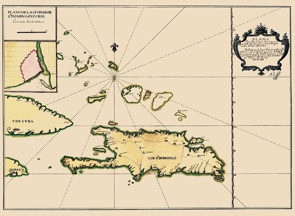Hispaniola Caribbean Dominican Rep Jamaica Cuba art print by Mejia for $57.95 CAD