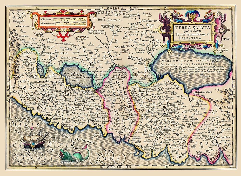 Palestine Israel - Mercator 1630 art print by Mercator for $57.95 CAD