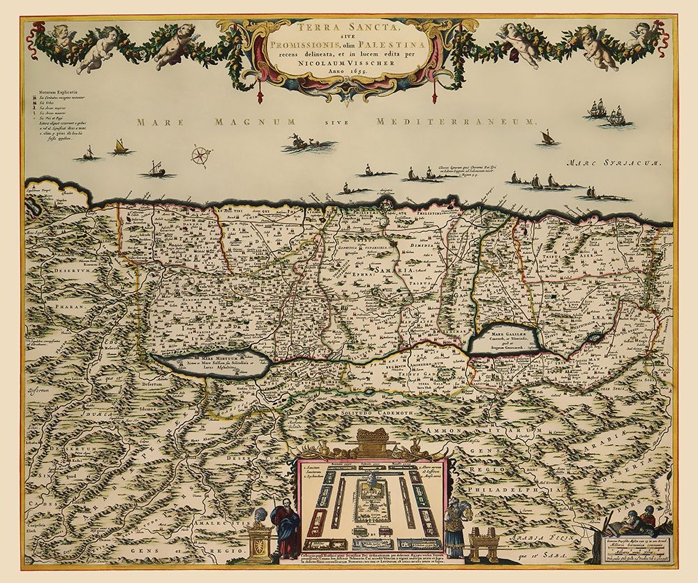 Holy Land Israel - Visscher 1659 art print by Visscher for $57.95 CAD