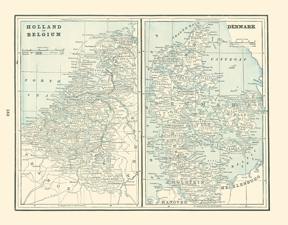 Europe Holland Belgium Denmark - Rathbun 1893 art print by Rathbun for $57.95 CAD
