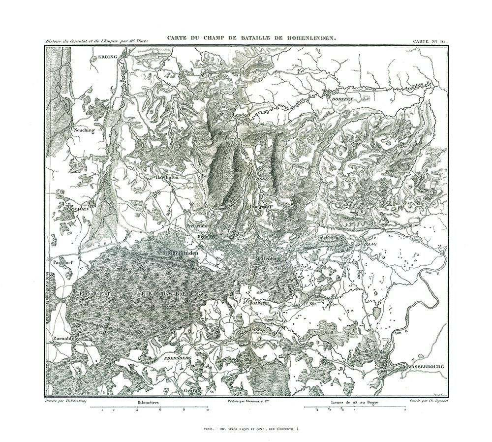 Battle of Hohenlinden, Field Plan - Thiers 1866 art print by Unknown for $57.95 CAD